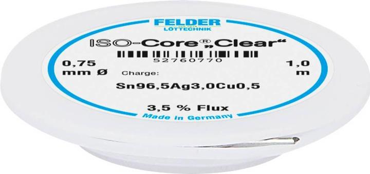 Felder Lottechnik Clear SAC305, 1 m Folding Coil, 0.75 mm (Soldering Coil Kit)