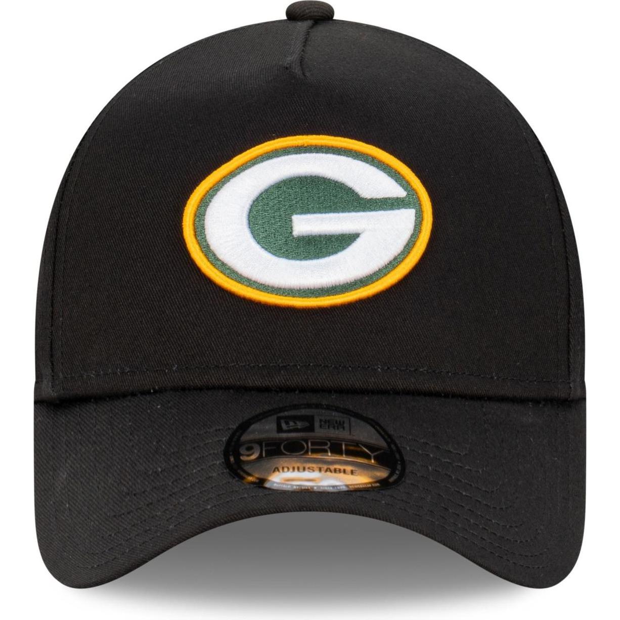 Thumbnail - New Era, Herren, Cap, 9Forty A-Frame Cap - NFL Green Bay Packers schwarz, Schwarz, (One Size)