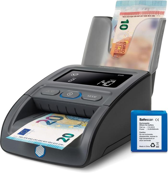 Produktbild Safescan 155-S Komplett SET Geldprüfgerät Batterie & Stapler (Geldscheinprüfer)