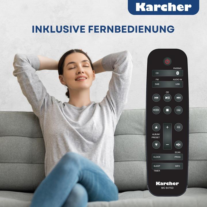 Actual product image Karcher MC 6475D Stereoanlage / Kompaktanlage mit DAB+ Radio, CD-Player, Bluetooth, USB und 20W RMS (CD player, Bluetooth, 1x 20 W)