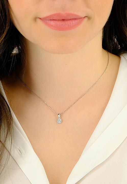 Image du produit Muau Pendentif (Or blanc 750 Diamant 0.14ct. 12x6mm)