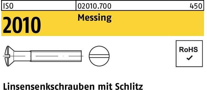 Produktbild Linsensenkschraube ISO 2010 m.Schlitz M 6 x 30 Messing (200 Schrauben pro Stück)