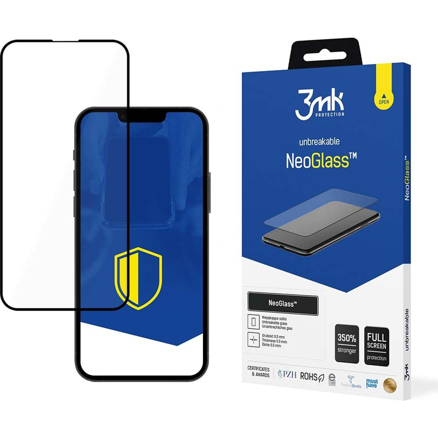 3MK NeoGlass flexible Bildschirmschutzfolie (1 Stück, Apple iPhone 13 mini), Smartphone Schutzfolie, Schwarz