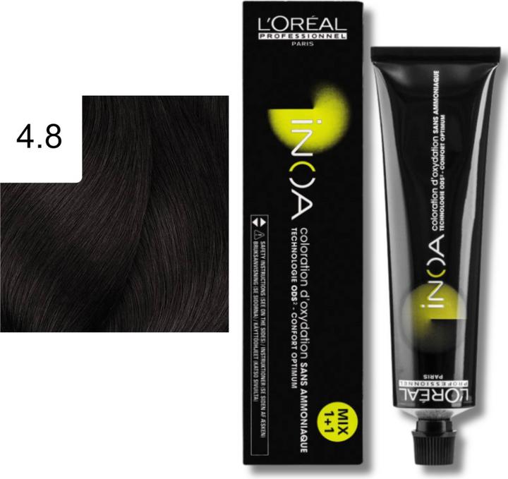 Actual product image L'Oréal Professionnel Inoa (4.8 Middle brown Mocha)