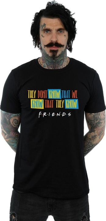 Actual product image Friends Mens They Don't Know Script T-Shirt (M)