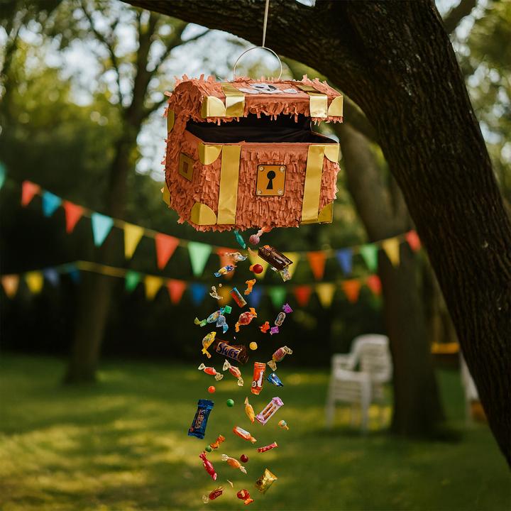 Produktbild Relaxdays Pinata Set Schatztruhe mit Stab & Maske (1 Stk.)