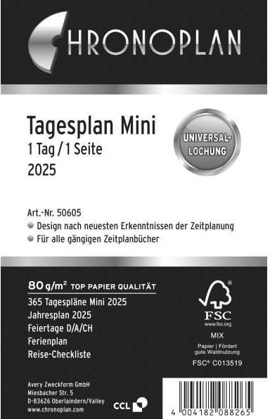 Actual product image Chronoplan Daily schedule (1 day / 1 page)