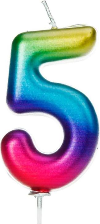Creative Party Kerze 'Chiffre' Mehrfarbig - 5 (1 Stk.)