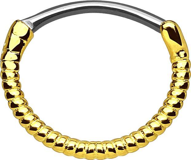Produktbild Star Piercing Septum Ring seil vergoldet (Messing, Chirurgenstahl 316L)