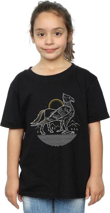 Actual product image Girls Buckbeak Line Art Cotton T-Shirt (116)