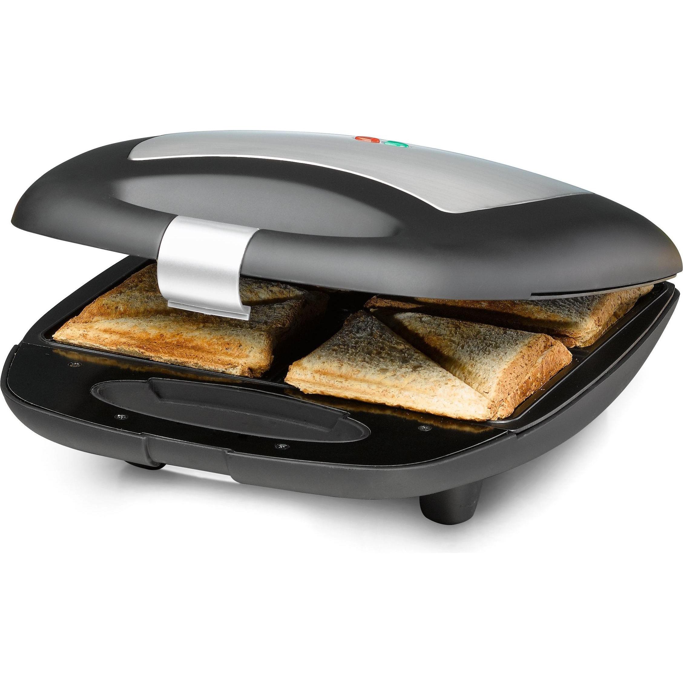 Rommelsbacher Sandwich Maker ST 1410, Toaster, Schwarz, Silber