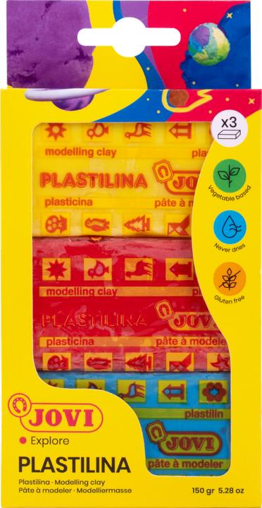 Produktbild Jovi Plastilina Knete VE=3 Farben a 50g