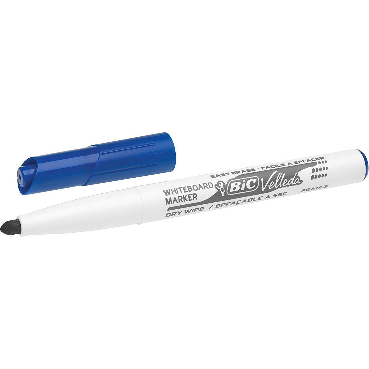 Thumbnail - Bic, Marker, Velleda 1741 Textmarker 12 Stück Spitzentyp Blau (Blau, weiss, 4.50 mm, 12 x)