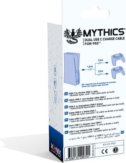 Image du produit Konix Câble USB C PS5 3M - Mythics (3 m)