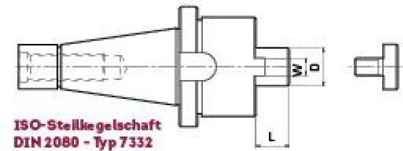 Produktbild Elmag - Kombi-Aufsteckfräsdorn DIN 2080 ISO 30, Aufnahme 16mm (Typ 7332)