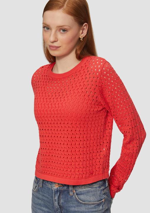 Produktbild S.Oliver T-Shirt Leichter Baumwollpullover mit Ajourmuster (XS)