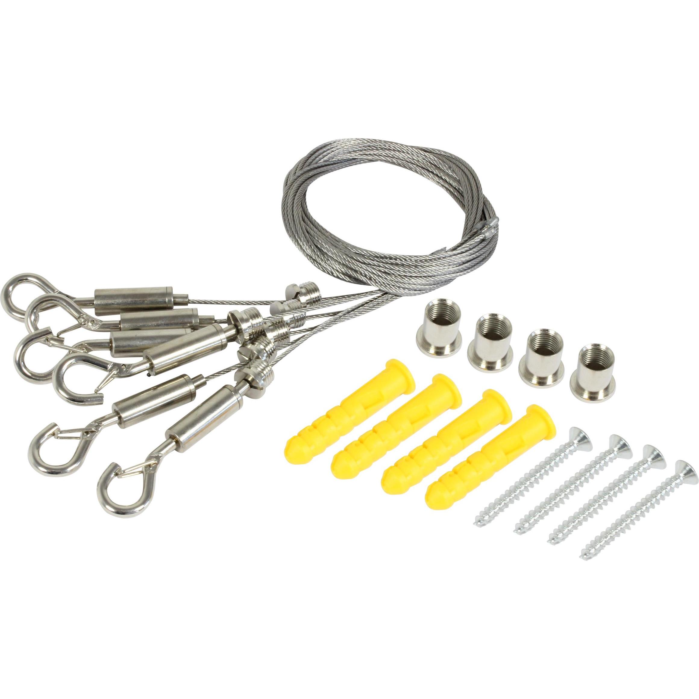 Synergy 21 Pannello luminoso a LED RGB-W zub kit di montaggio 1 corda, Scheda di rete, Argento