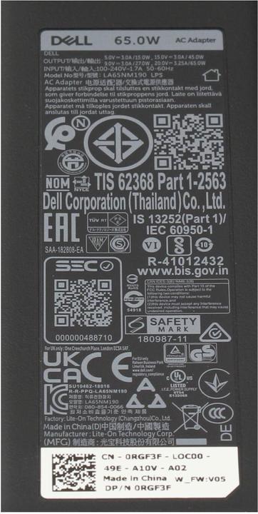 Actual product image Dell 65W USB-C Adapter (65 W)