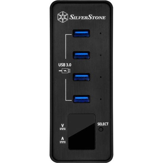 Thumbnail - Silverstone EP03 - Hub - 4 x SuperSpeed USB 3.0 (USB-C, 4 Ports), Dockingstation + USB Hub, Schwarz