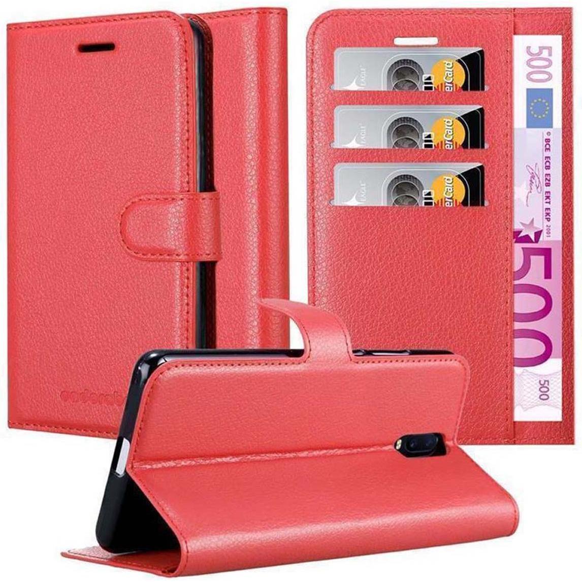 Cadorabo Book mit Standfunktion Cover (Oppo R17), Smartphone Hülle, Rot