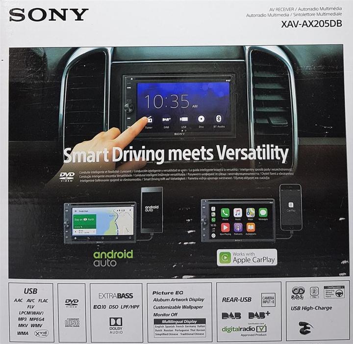Actual product image Sony Xav-Ax205db (Android car, Apple Carplay)