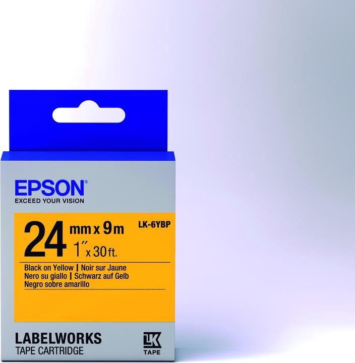 Epson Label Cassette Lk-6ybp (2.40 cm, Black, Yellow)