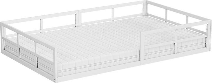 VitaliSpa Bodenbett aus Metall Minno, Weiss, 120x200 mit Matratze (120 x 200 cm)