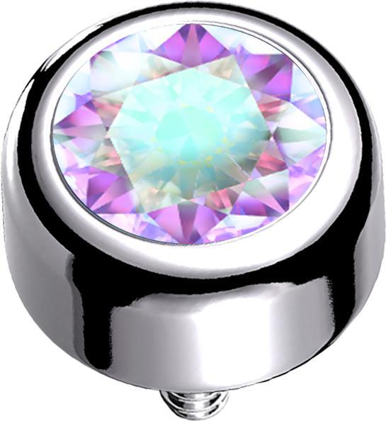 Immagine prodotto Star Piercing Cilindro Dermal Anchor argento con cristallo multicolore (senza ottone, Titanio)