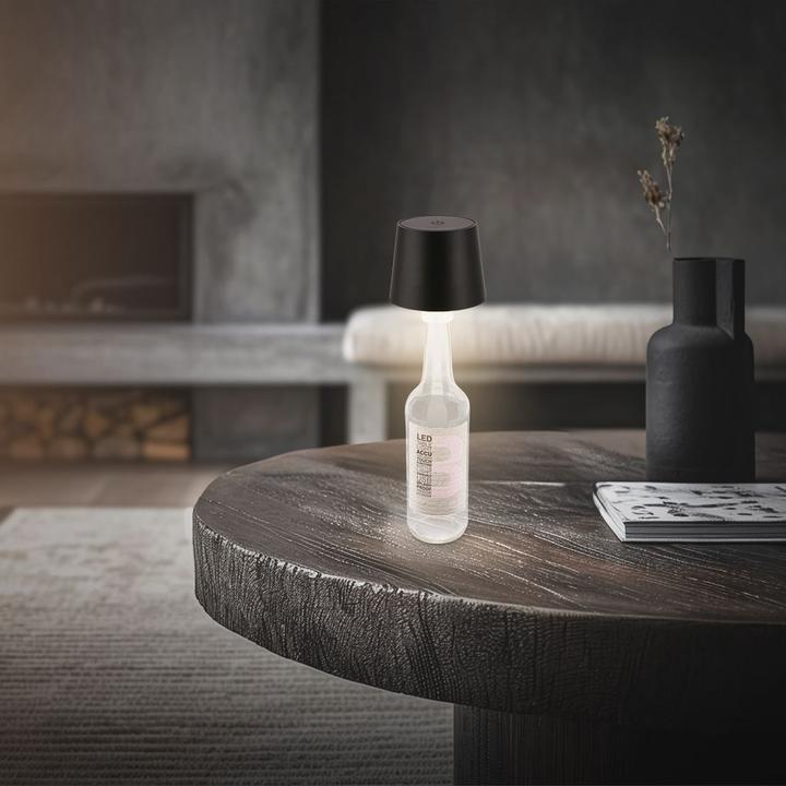 Produktbild Briloner Brilo unplugged BOTA Akku LED Flaschenleuchte- Schwarz (120 lm)