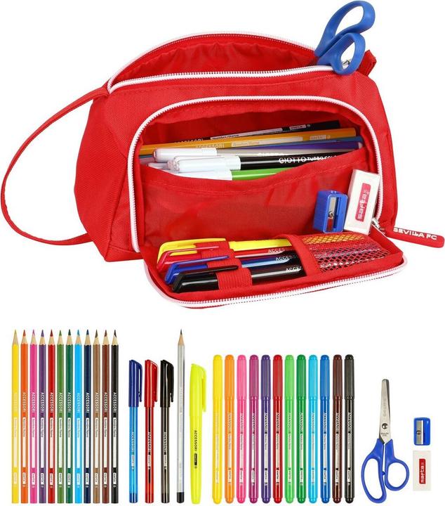 Actual product image Sevilla Fútbol Club Pencil case with accessories Red (32 pieces)