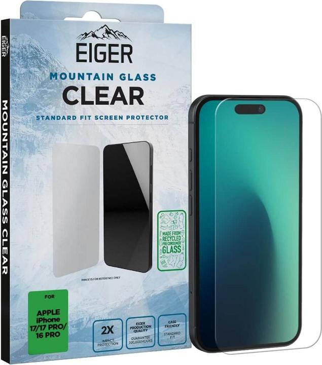 Produktbild Eiger Mountain Glass Clear (1 Stk., Apple iPhone 16 Pro, Apple iPhone 17, Apple iPhone 17 Pro)