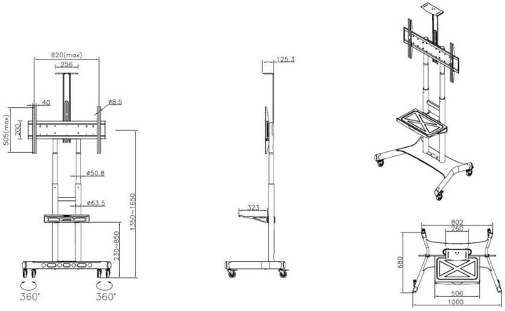 Produktbild Multibrackets M Public Floorstand Basic 180 (90 kg, 23" - 80")