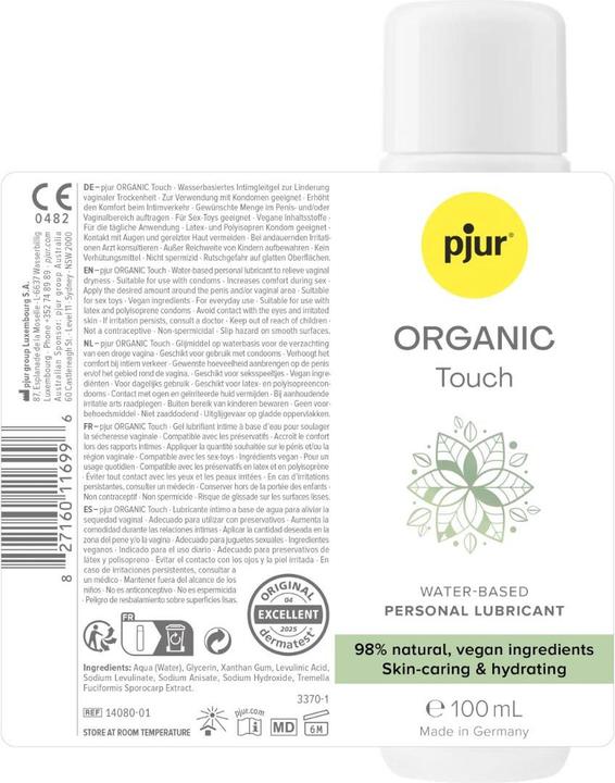 Actual product image Pjur ORGANIC - Touch - Gleitmittel auf Wasserbasis - 100 ml (100 ml)