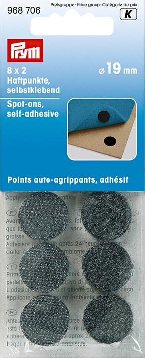 Produktbild Prym Haftpunkte selbstklebend, schwarz Karte 8 Paar (19 mm)