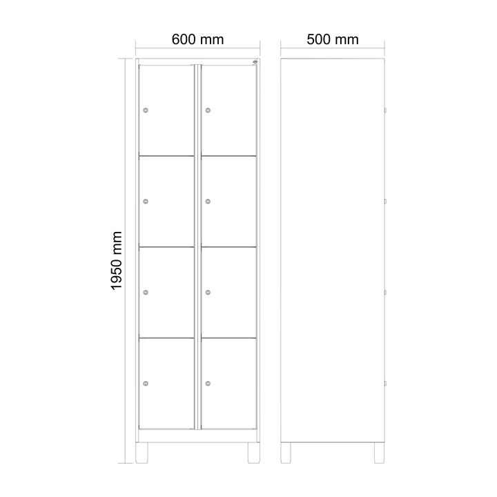 Produktbild C+P Fächerschrank Classic Plus, 4 Fächer übereinander, Abteilbreite 30 cm, mit Füssen (60 cm, 195 cm)