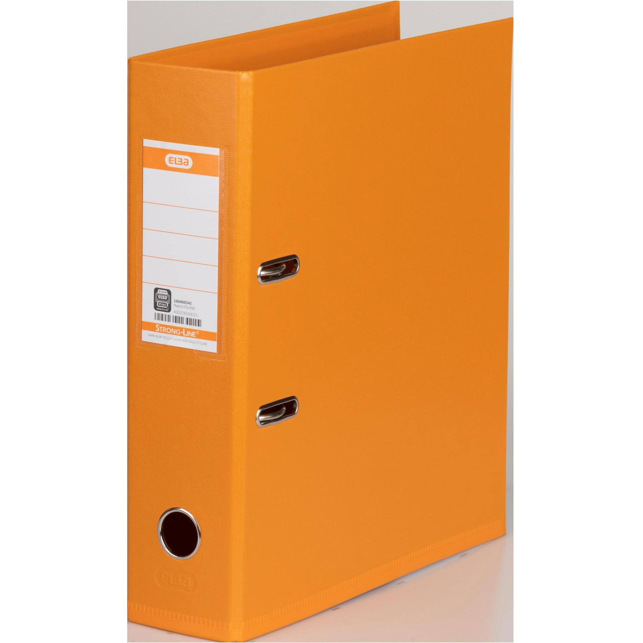 Thumbnail - Elba, Ordner, Ordner "Strong Line", A4, Rückenbreite: 80 mm, orange PP-Kunststoffbezug, stabiler Kantenschutz durc (A4+,...