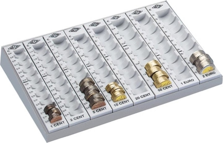 Actual product image Wedo Counting board with 8 loose coin grooves, light gray (Bank note counter)