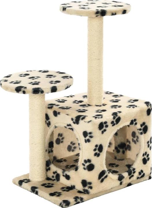 Produktbild vidaXL Kratzbaum (60 cm, Beige mit Pfoten-Muster)