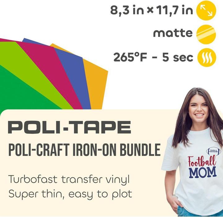Produktbild Poli-tape Aufbügelfolie Frühling A4, mehrfarbig, 5 Stück (140 g/m², 1x)