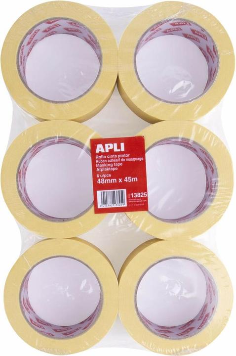 Produktbild Apli Klebeband Karrosserie Maler Gelb 6 Stücke 48 mm x 45 m (48 mm)