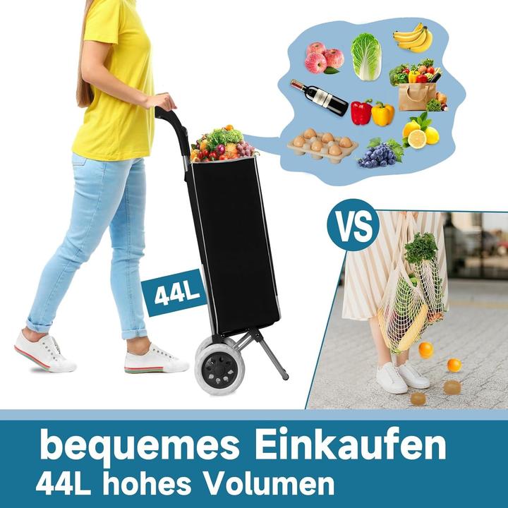 Image du produit ASMI Einkaufstrolley, Shopping Trolley, Einkaufswagen mit Rädern Schwarz, Grau
