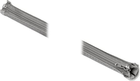 Produktbild Delock Geflechtschlauch mit Reissverschluss hitzebeständig 1 m x 50 mm grau (Kabelschlauch, 100 cm)