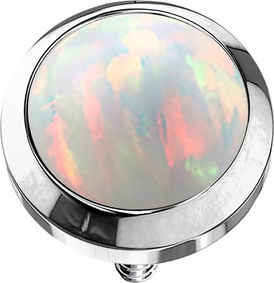 Immagine prodotto Star Piercing Dermal Anchor argento con bianco opalino (senza ottone, Acciaio chirurgico 316L)