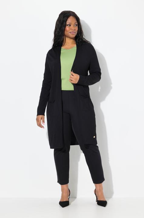 Produktbild Ulla Popken Long-Strickjacke, Stehkragen, offene Form (46, 48)
