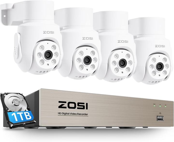 Actual product image Zosi Kabelgebundenes PTZ Überwachungskamera-Set mit DVR