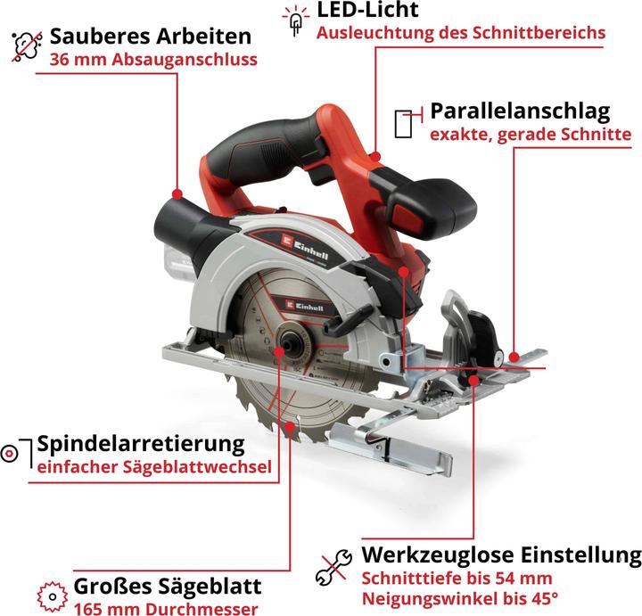Produktbild Einhell TE-CS 18/165-1 Li Solo
