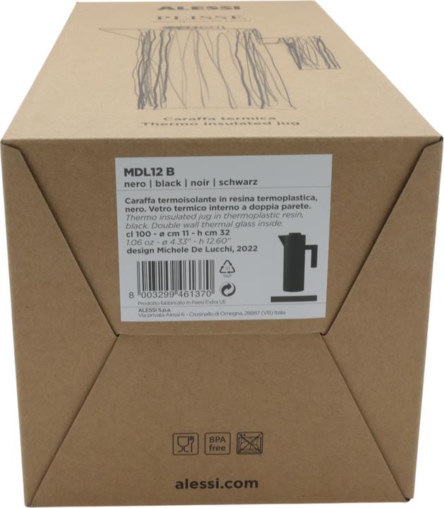 Image du produit Alessi Pichet isolant PLISSÃ‰ noir (1 l)