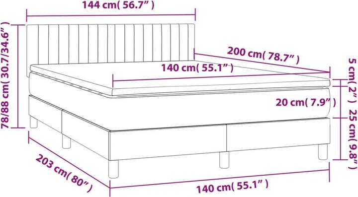 Actual product image vidaXL Boxspringbett (140 x 200 cm)