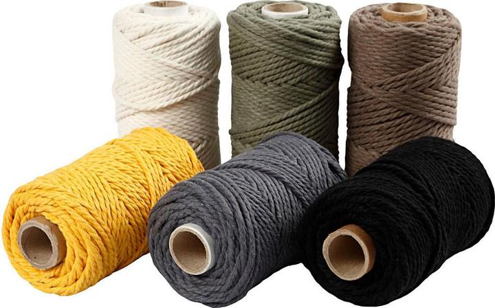 Actual product image Creativ Company Macramé cord, various colours, 6 x 198 m