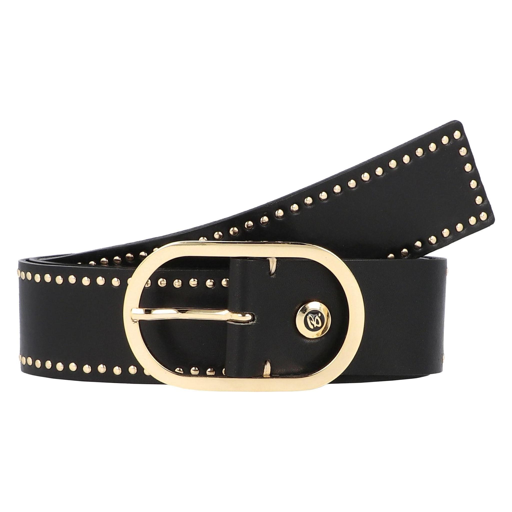 B.Belt, Damen, Gürtel, Fiesta Nietengürtel Leder, Schwarz, (100)